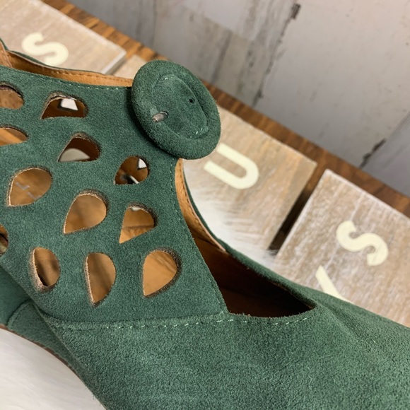Jeffery Campbell suede mary jane wedges green size - Picture 3 of 8